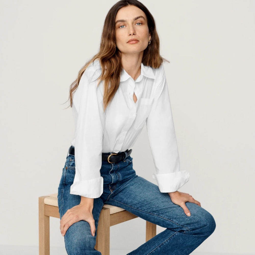 Jenni Kayne Boyfriend Shirt, White, Medium